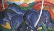 Franz Marc The Large Blue Horses (mk34) oil painting reproduction